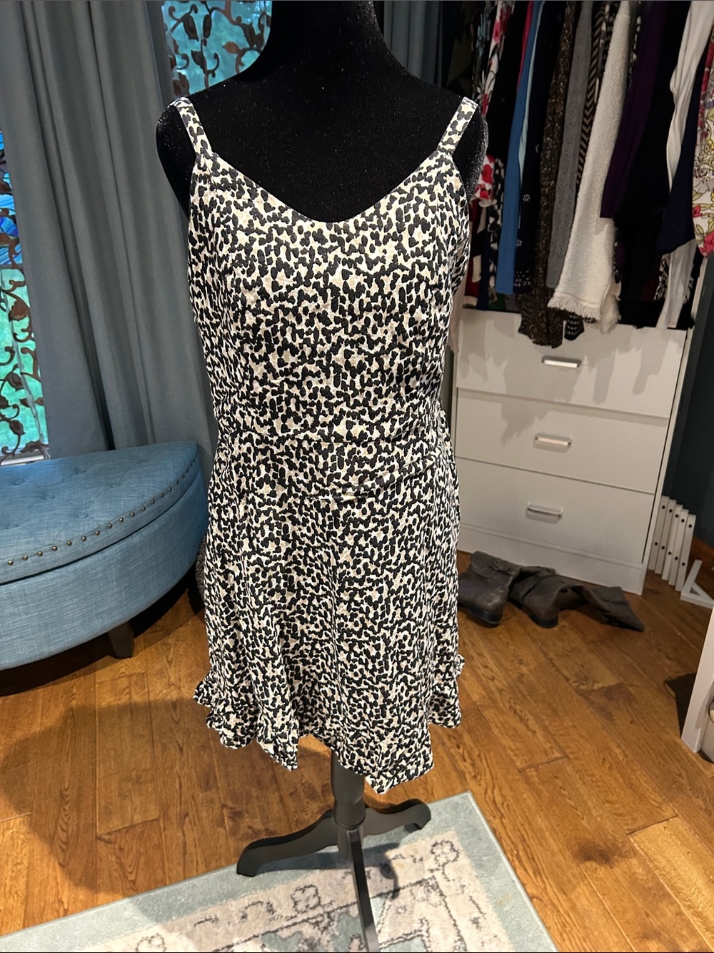 Old Navy Black and White Spaghetti Strap Mini Dress